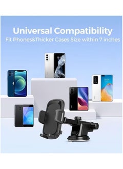 WINCA Winca Car Phone Holder, Air Vent Mount, Dashboard Phone Holder Auto Suction Cup for Windshield/Smooth Desktop/Tile Wall, 360° Rotation&Extended Arm  - Image 5