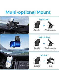 WINCA Winca Car Phone Holder, Air Vent Mount, Dashboard Phone Holder Auto Suction Cup for Windshield/Smooth Desktop/Tile Wall, 360° Rotation&Extended Arm  - Image 4