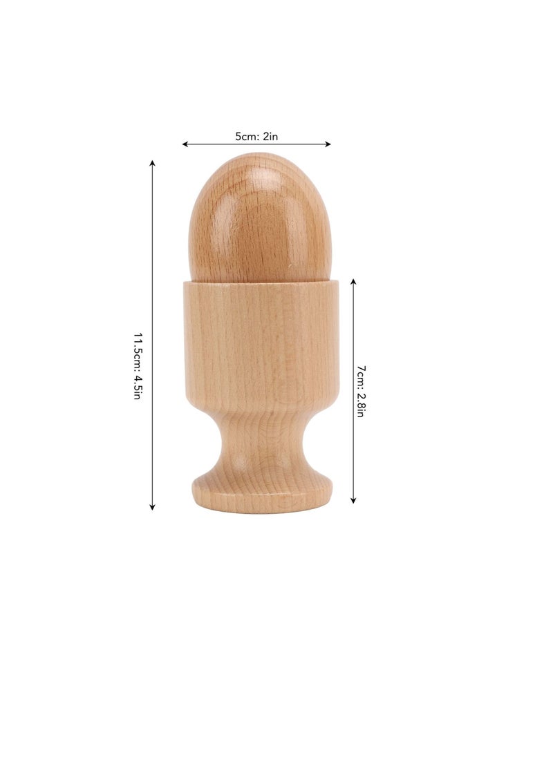 2 PCS Egg Cup Puzzle Toy, Wooden Egg Cup Holders, Wooden Hen Eggs and Cup, Perfect for Kids Craft, Education Preschool Toys