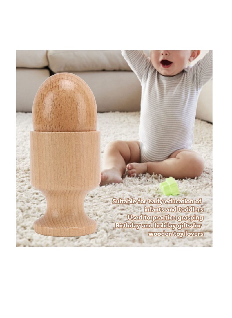 2 PCS Egg Cup Puzzle Toy, Wooden Egg Cup Holders, Wooden Hen Eggs and Cup, Perfect for Kids Craft, Education Preschool Toys