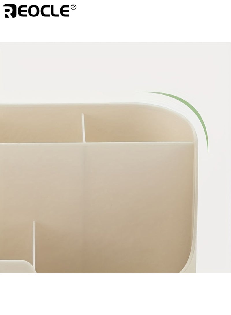 REOCLE Large Capacity 5-Grid Desktop Organizer Multi-Functional Storage Box Sturdy Construction Desk Accessories Durable Plastic Perfect for Home or Office Use - Image 5