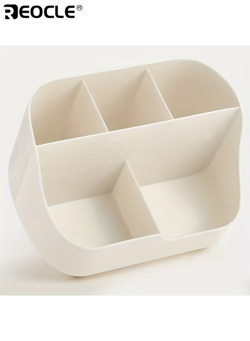 REOCLE Large Capacity 5-Grid Desktop Organizer Multi-Functional Storage Box Sturdy Construction Desk Accessories Durable Plastic Perfect for Home or Office Use - Image 3