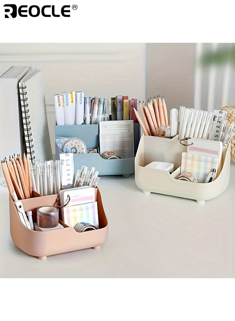 REOCLE Large Capacity 5-Grid Desktop Organizer Multi-Functional Storage Box Sturdy Construction Desk Accessories Durable Plastic Perfect for Home or Office Use - Image 2