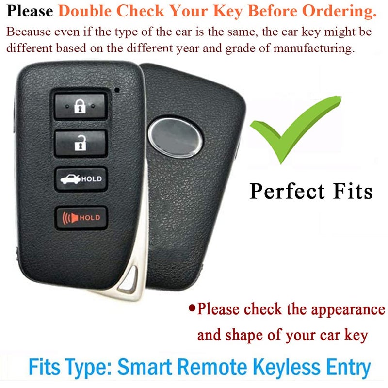 SANRILY Luminous 4 Button Key Fob Cover Case Fit for Lexus RX 350 2022 is ES GS LS NX RS GX LX RC LC Keyless with Keychain Black - Image 2