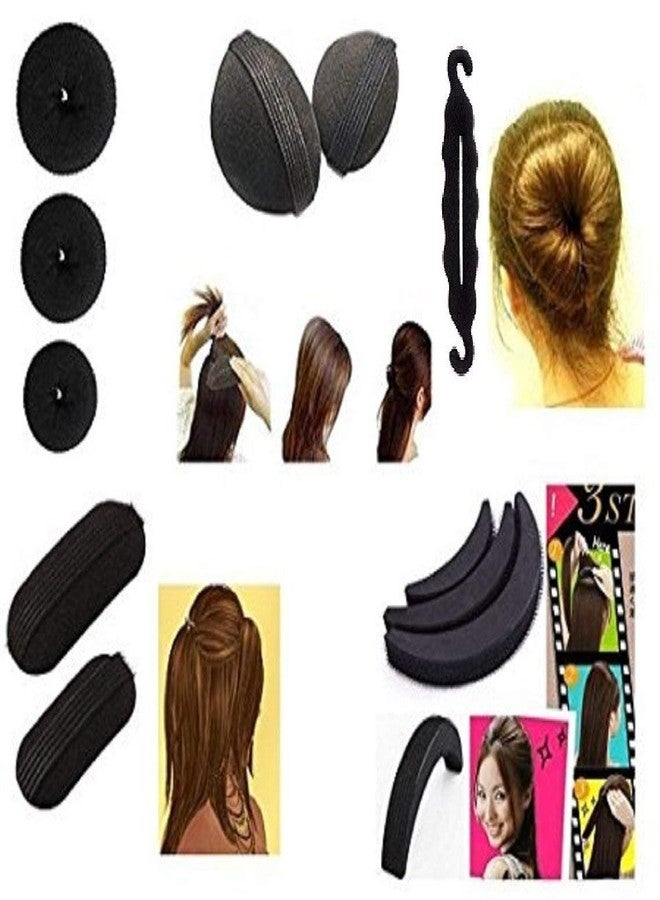 ENHAM Combo of 7 hair accessories 3pcs. Donuts, 1pcs Hair maker, 1pcs. volumizer 1pcs. Banana Bumpit 1pcs. Tic Tac Puff - Image 1