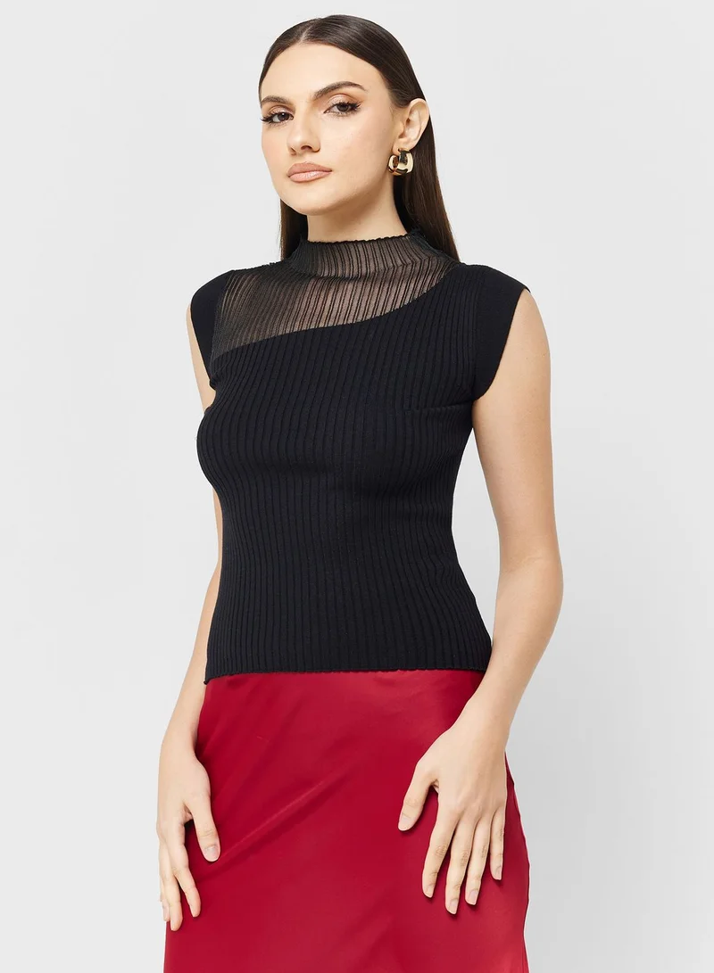 ELLA Mesh Detail Top