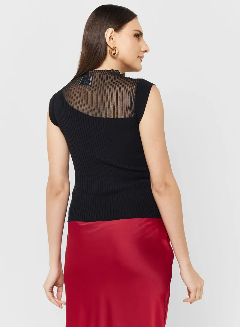 ELLA Mesh Detail Top