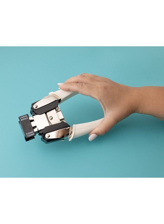 We R Memory Keepers Crop A Dile Retro Corner Chomper Small And Large Angle White Chomp Down On Paper Cardstock Chipboard Leather Plastic And More For Scrapbooking Journaling Cardmaking - Image 4