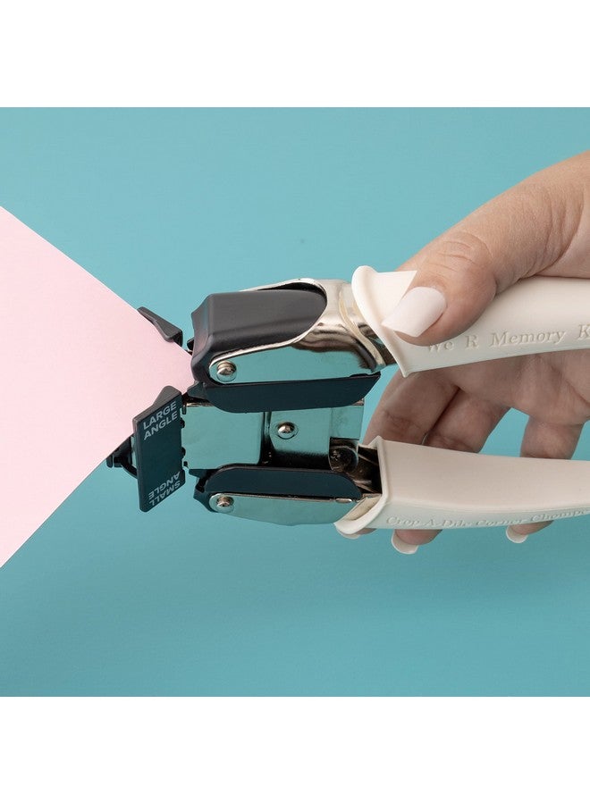 We R Memory Keepers Crop A Dile Retro Corner Chomper Small And Large Angle White Chomp Down On Paper Cardstock Chipboard Leather Plastic And More For Scrapbooking Journaling Cardmaking - Image 5