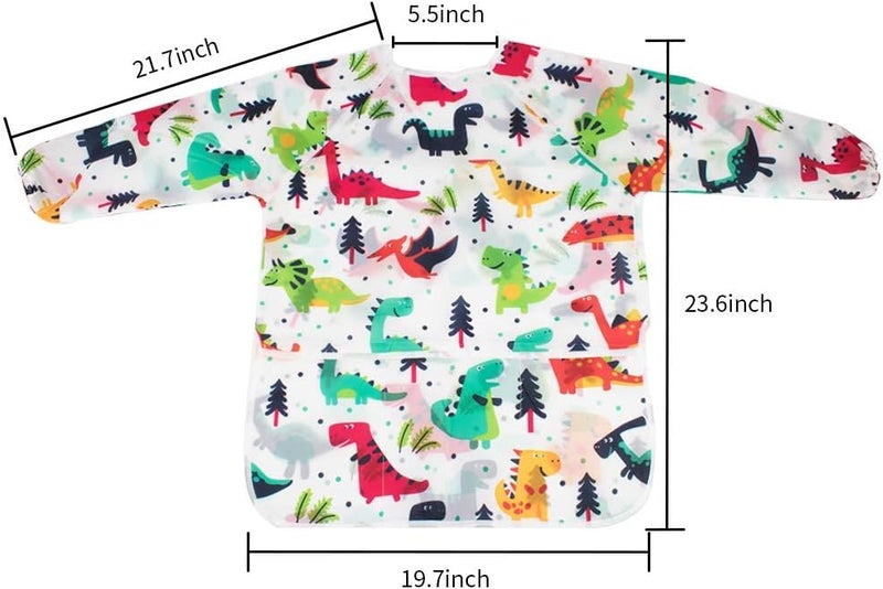 Cubaco Kids Painting Apron, 2pcs Waterproof Art Smocks For Child 3-8 Years, Kids Smocks for Painting Aprons with Long Sleeve - Image 3
