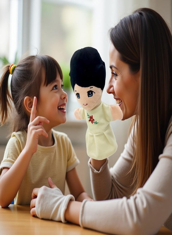 Elfactory Mother (Peach) Family Hand Puppets for Kids - Educational Storytelling Interactive Plush Hand Puppet Set for Learning (10 inch) New Edition (Peach Mom) - Image 5