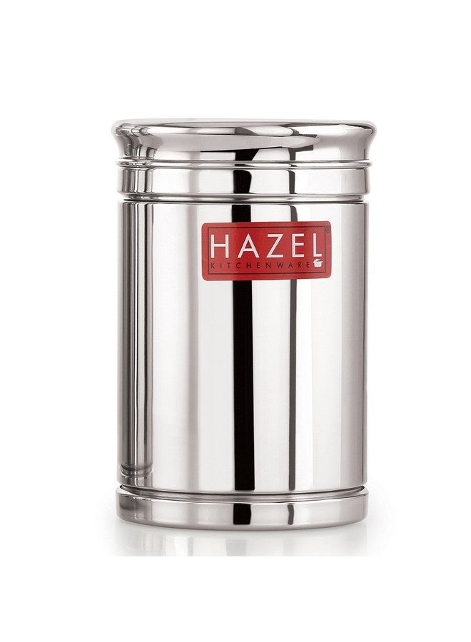 Hazel حاوية هازيل من الفولاذ المقاوم للصدأ محكمة الإغلاق | صندوق تخزين من الفولاذ سعة 1800 مل للمطبخ | جرة حاوية من الفولاذ لتخزين المطبخ مثالية لتخزين الأرز، الحبوب، البقوليات، الوجبات الخفيفة، الفضة - Image 1