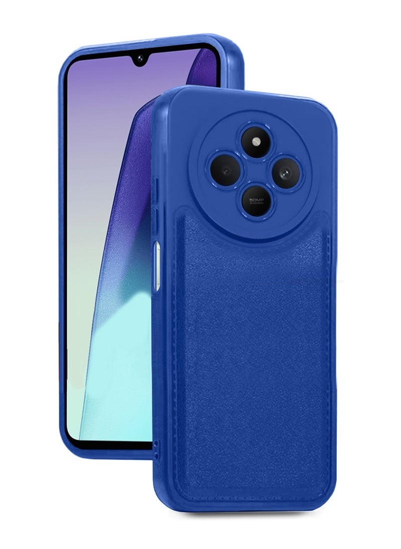 Wtech Xiaomi Redmi 14C 4G 2024  / Xiaomi Redmi 14R 5G 2024 / Xiaomi Redmi A4 5G 2024 Liquid Silicone Stitching Texture Case Cover - Navy Blue  - Image 1