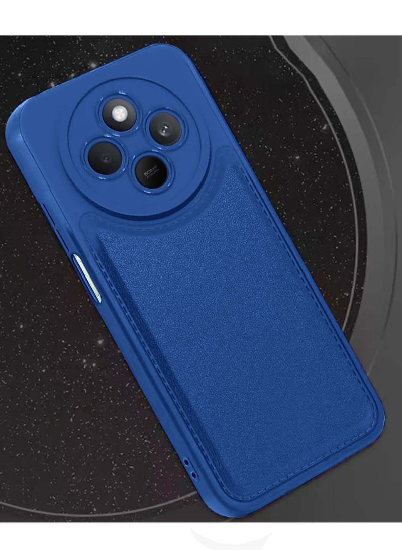 Wtech Xiaomi Redmi 14C 4G 2024  / Xiaomi Redmi 14R 5G 2024 / Xiaomi Redmi A4 5G 2024 Liquid Silicone Stitching Texture Case Cover - Navy Blue  - Image 3