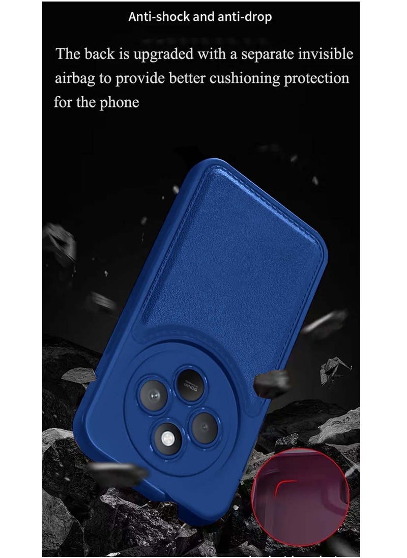 Wtech Xiaomi Redmi 14C 4G 2024  / Xiaomi Redmi 14R 5G 2024 / Xiaomi Redmi A4 5G 2024 Liquid Silicone Stitching Texture Case Cover - Navy Blue  - Image 4