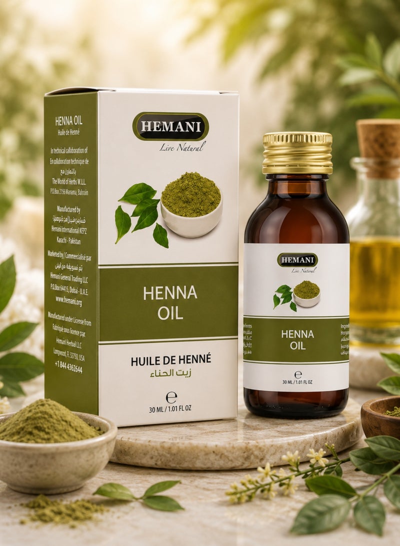 HEMANI Henna Oil 30ML – Natural Aromatherapy Oil for Hair, Scalp & Skin Care | Herbal Henna Oil | Zait Al Henna / Huile de Henné - Image 1
