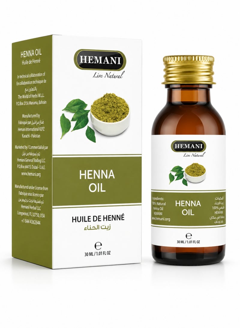 HEMANI Henna Oil 30ML – Natural Aromatherapy Oil for Hair, Scalp & Skin Care | Herbal Henna Oil | Zait Al Henna / Huile de Henné - Image 2