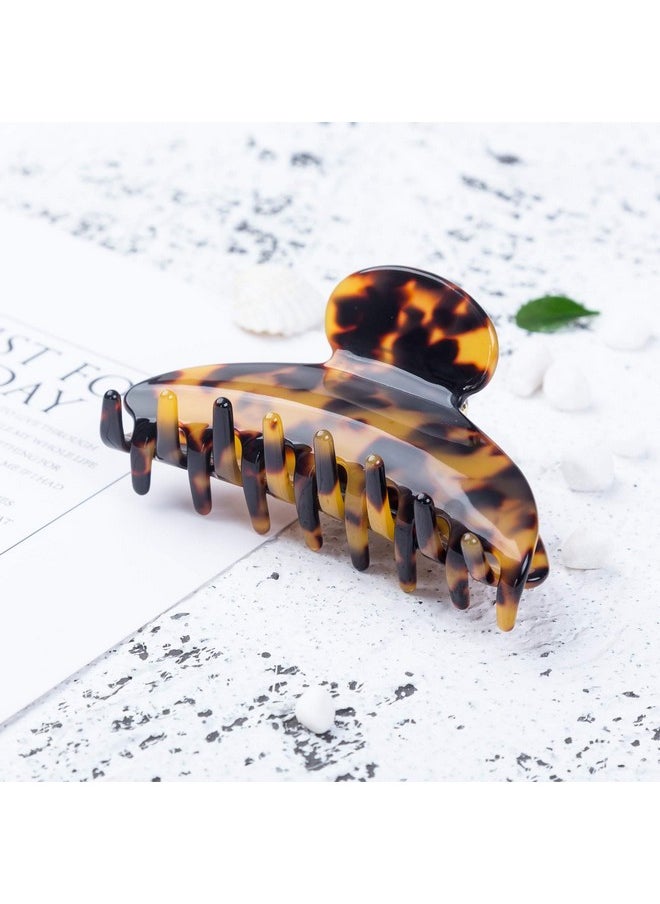 Prettyou - Large Size 3.5 Inches Handmade Celluloid French Design Barrettes Tortoise Shell Claw Fashion Accessories Hair Clip For Women (A) - Image 1