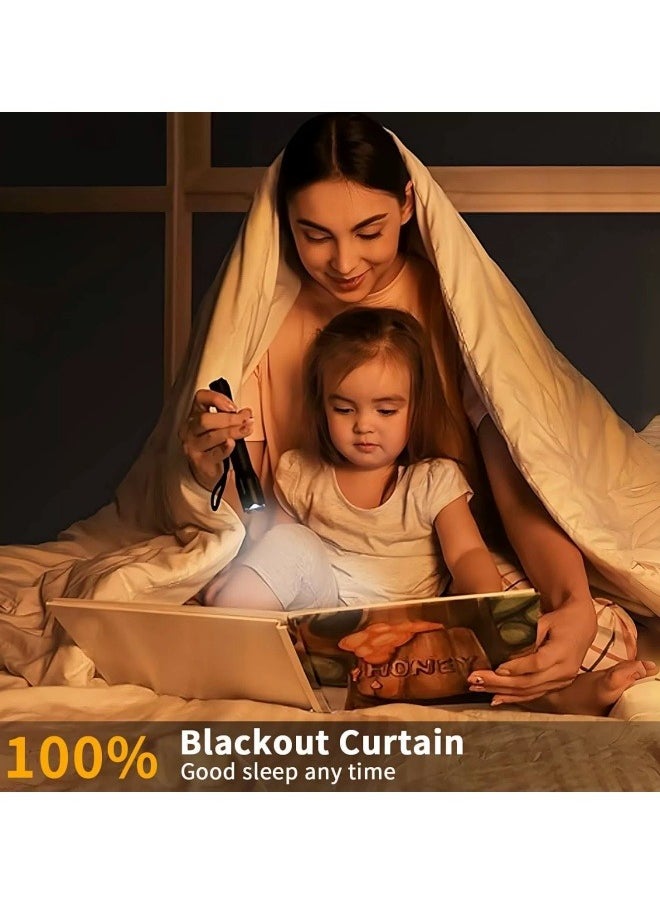FPC 5 Pcs Set Portable Blackout Curtains With Self Adhesive Tape For Bedroom Living Room Bathroom And Attic Blackout Curtains Width 145 cm Length 100 cm  - Image 4