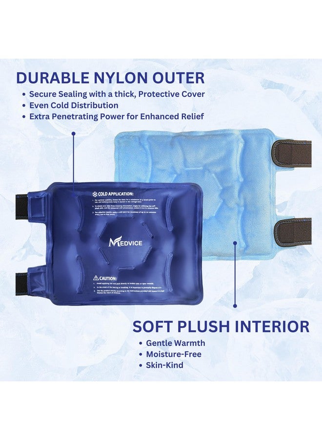Medvice Ice Pack with Cold Compression for Knee Pain Relief, Swelling, Knee Replacement Surgery, Arthritis, and Injury Recovery, Adjustable Straps, Reusable Gel Ice Wrap for Meniscus Tear and ACL Blue - Image 3