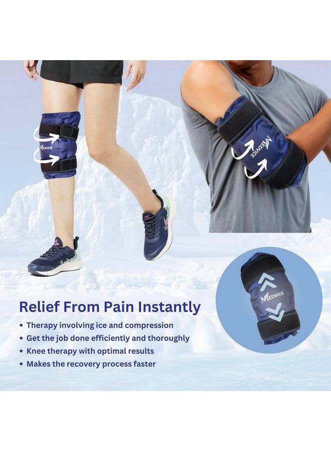 Medvice Ice Pack with Cold Compression for Knee Pain Relief, Swelling, Knee Replacement Surgery, Arthritis, and Injury Recovery, Adjustable Straps, Reusable Gel Ice Wrap for Meniscus Tear and ACL Blue - Image 4