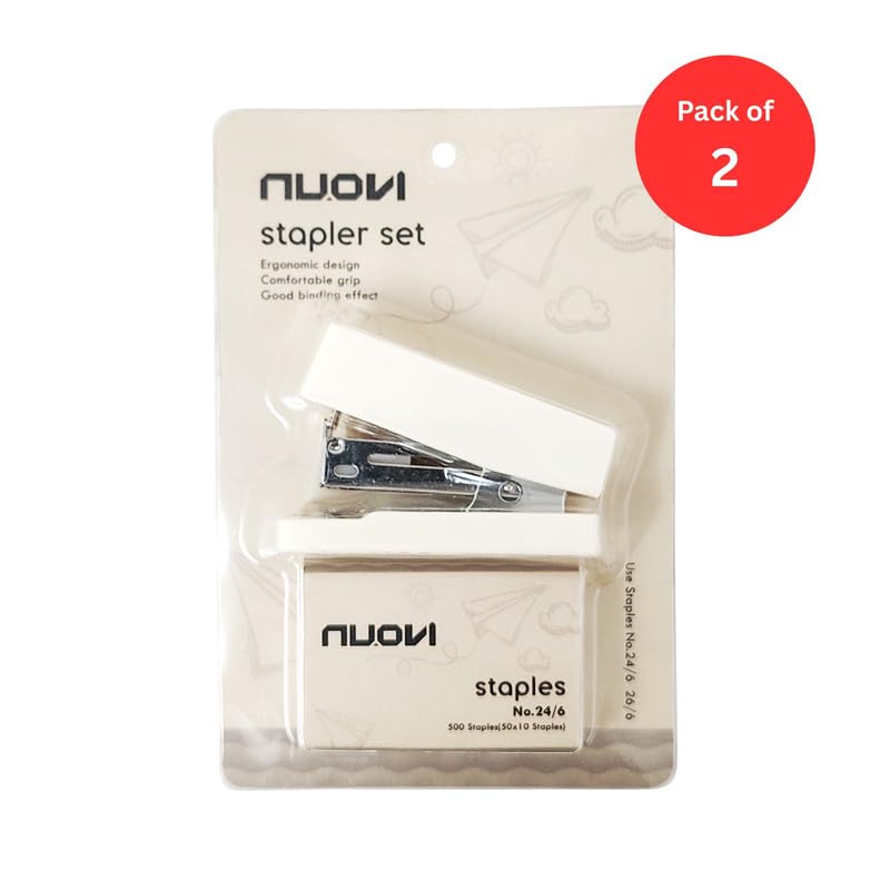 NUOVI Mini Stapler Set | Stapler with 500 Staples Each | Quick-Load Mechanism | Ideal for School, Office & Gifting (Pack of 2) - Image 2