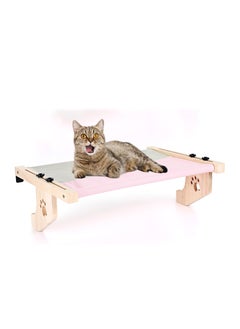 Cat Window Perch Hammock with Wood & Metal Frame for Indoor Large Cats,Windowsill, Bedside, Drawer and Cabinet,Sturdy Adjustable and Assemble Cat Bed