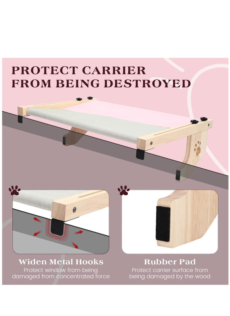 Arabest - Cat Window Perch Hammock with Wood & Metal Frame for Indoor Large Cats,Windowsill, Bedside, Drawer and Cabinet,Sturdy Adjustable and Assemble Cat Bed - Image 1
