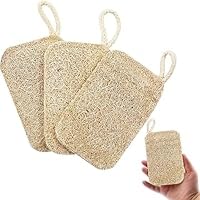 MARMORIS ECOM Natural Loofah Body Scrubber, Organic Eco-Friendly Bath Sponge, Gentle Exfoliating Loofah with Hanging Loop, Ideal for Women & Men, Ridge Gourd Fibre, Lightweight Cleansing Scrub (Rectangle- Pack of 4) - Image 3