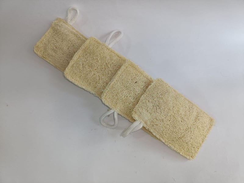 MARMORIS ECOM Natural Loofah Body Scrubber, Organic Eco-Friendly Bath Sponge, Gentle Exfoliating Loofah with Hanging Loop, Ideal for Women & Men, Ridge Gourd Fibre, Lightweight Cleansing Scrub (Rectangle- Pack of 4) - Image 4