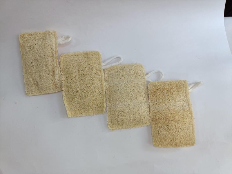 MARMORIS ECOM Natural Loofah Body Scrubber, Organic Eco-Friendly Bath Sponge, Gentle Exfoliating Loofah with Hanging Loop, Ideal for Women & Men, Ridge Gourd Fibre, Lightweight Cleansing Scrub (Rectangle- Pack of 4) - Image 5