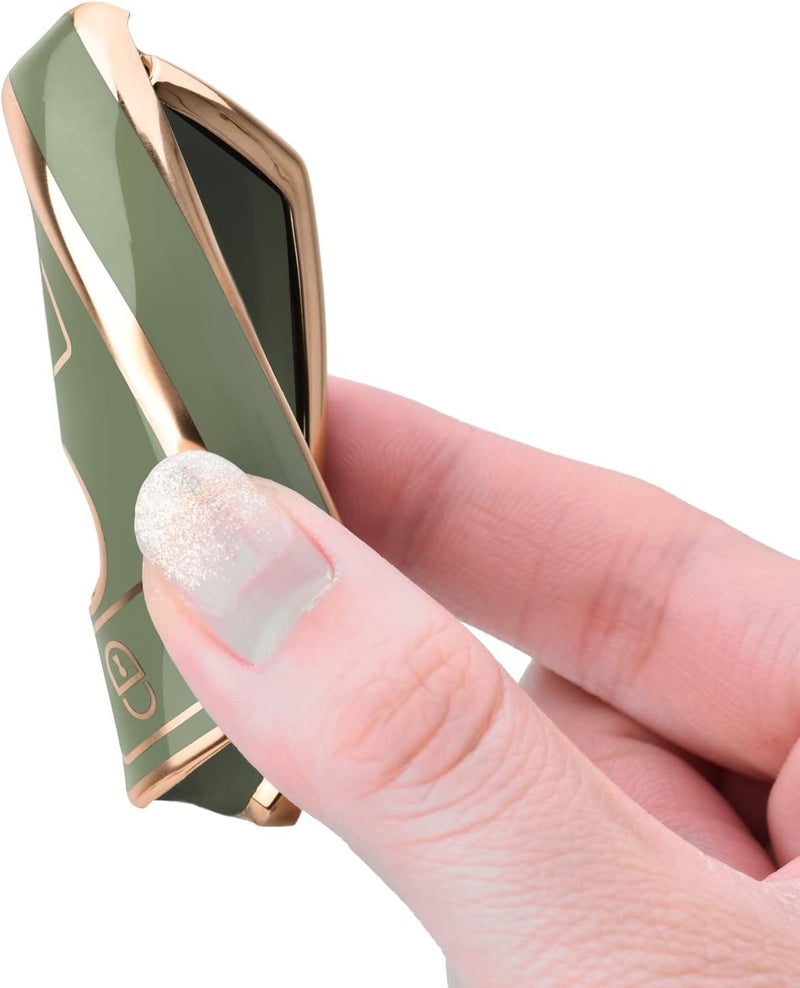 ELOHEI Mercedes Benz Key Fob Cover - Gold Edge Green - Image 4