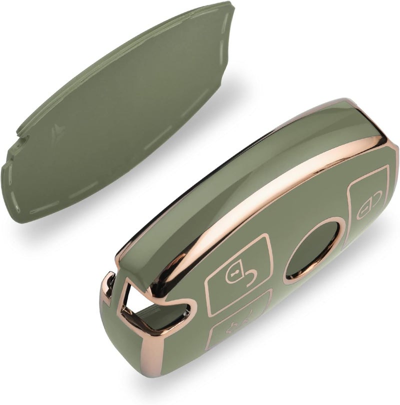 ELOHEI Mercedes Benz Key Fob Cover - Gold Edge Green - Image 5