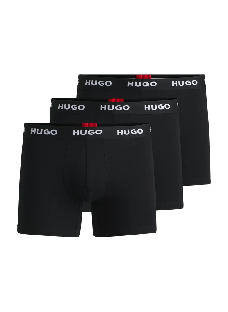 هوجو Three-pack of longer-length stretch-cotton boxer briefs
