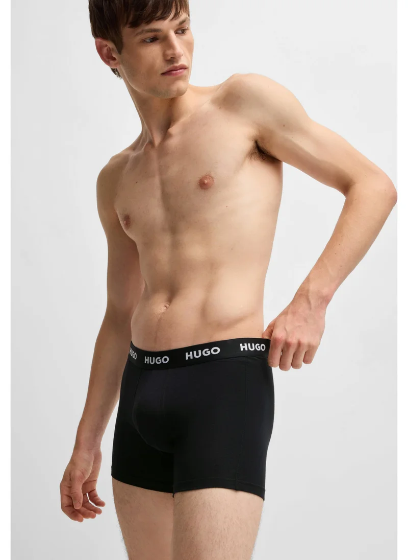 هوجو Three-pack of longer-length stretch-cotton boxer briefs