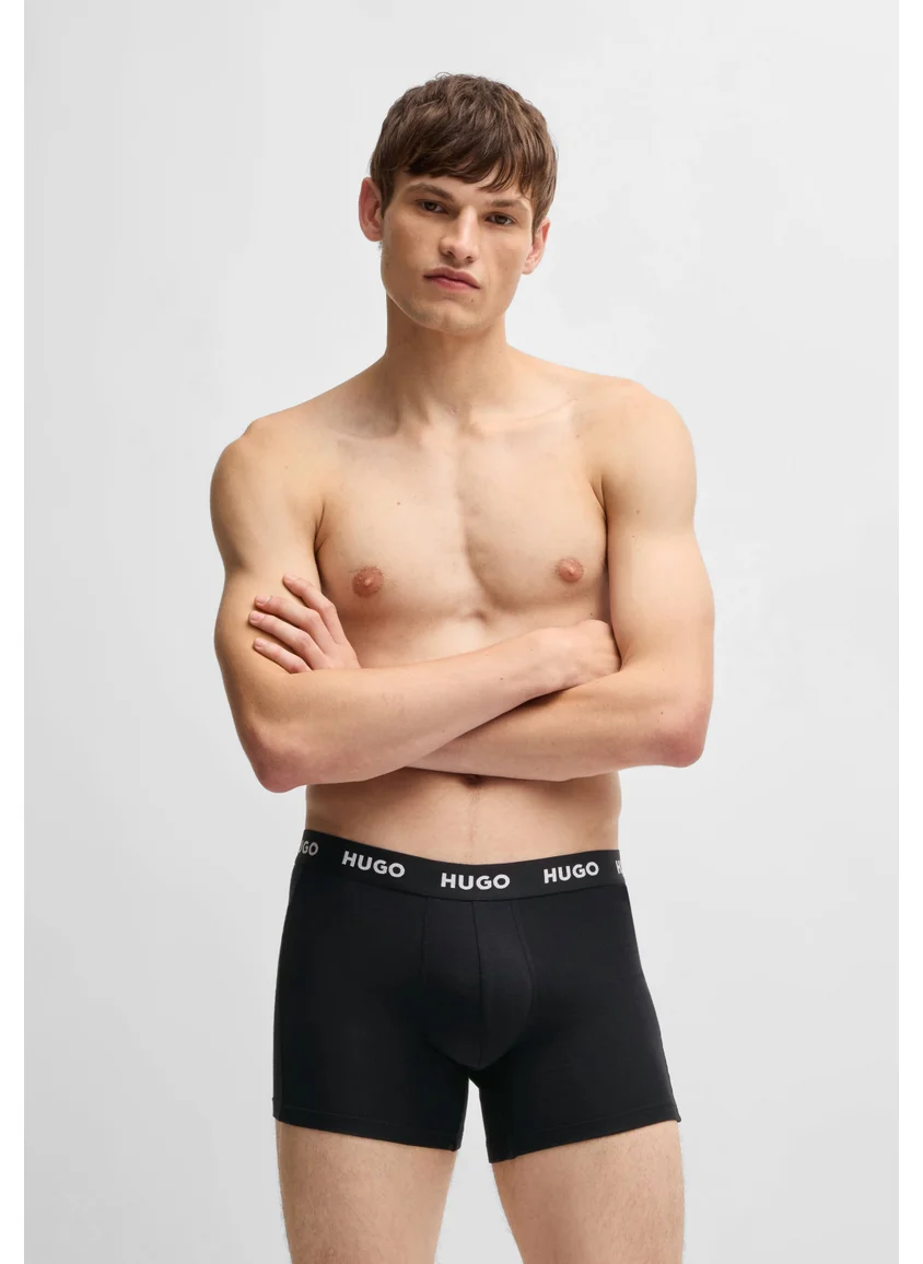 هوجو Three-pack of longer-length stretch-cotton boxer briefs