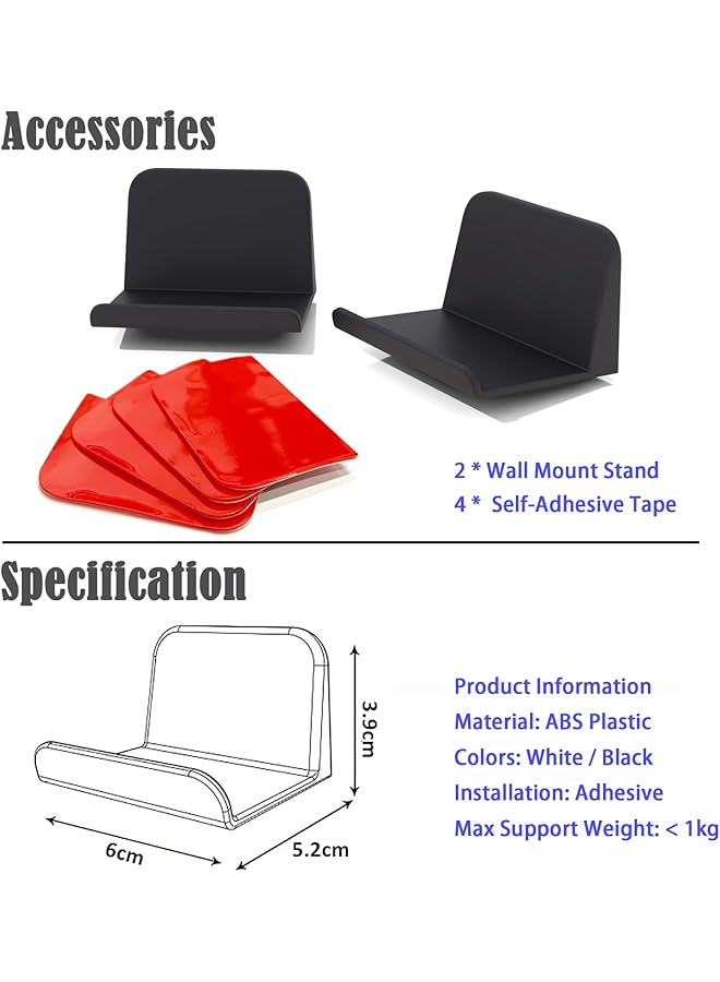 erorex Wall Mount Stand Holder For Game Controller Headphones 2 Pack Adhesive 3M Included Hangers Universal Hook Accessories For Gamepad Of Ps5 Ps4 Xbox No Screws - Image 5