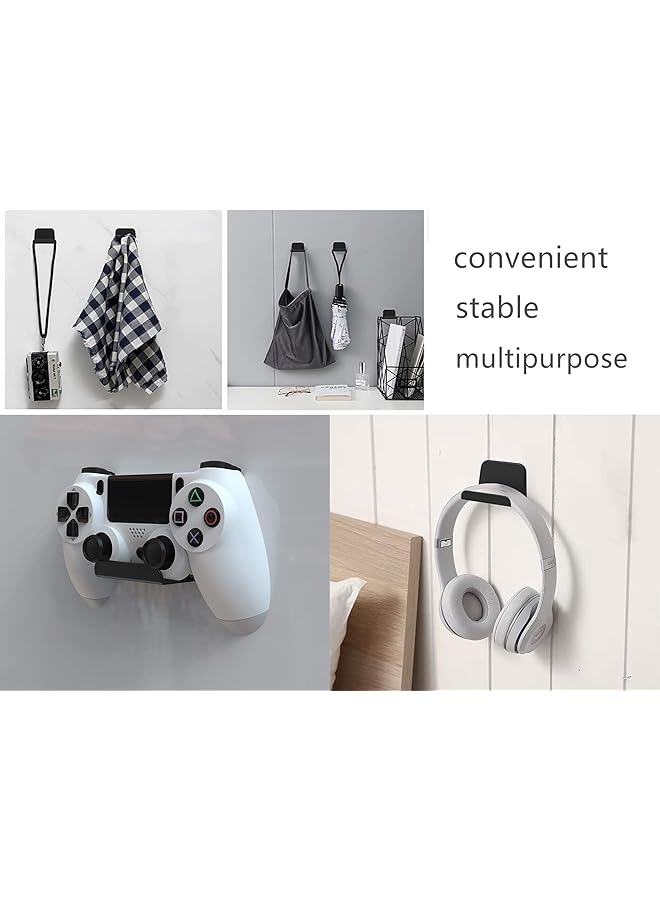 erorex Wall Mount Stand Holder For Game Controller Headphones 2 Pack Adhesive 3M Included Hangers Universal Hook Accessories For Gamepad Of Ps5 Ps4 Xbox No Screws - Image 4
