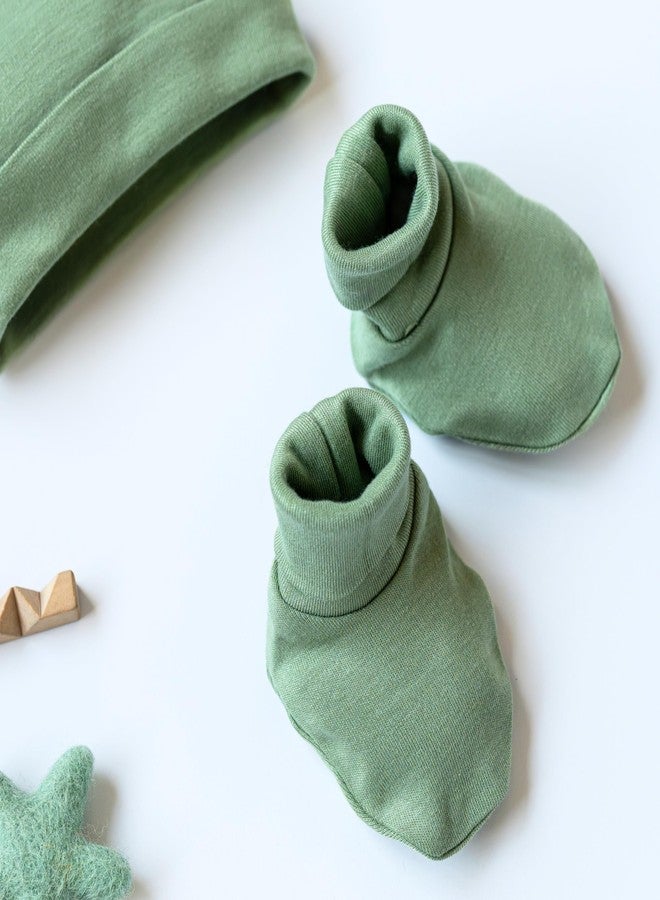 Cocoon Care Premium Bamboo Muslin Baby Set - Ultra-Soft Newborn Essentials Including Cap, Mittens, and Socks for Ultimate Comfort and Breathability Sage - Image 5
