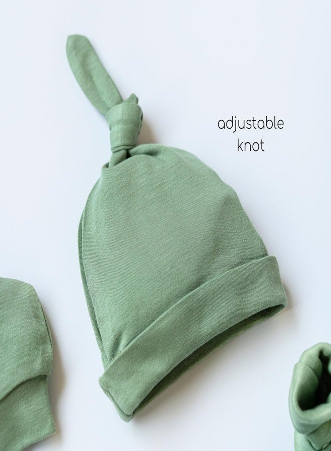 Cocoon Care Premium Bamboo Muslin Baby Set - Ultra-Soft Newborn Essentials Including Cap, Mittens, and Socks for Ultimate Comfort and Breathability Sage - Image 3