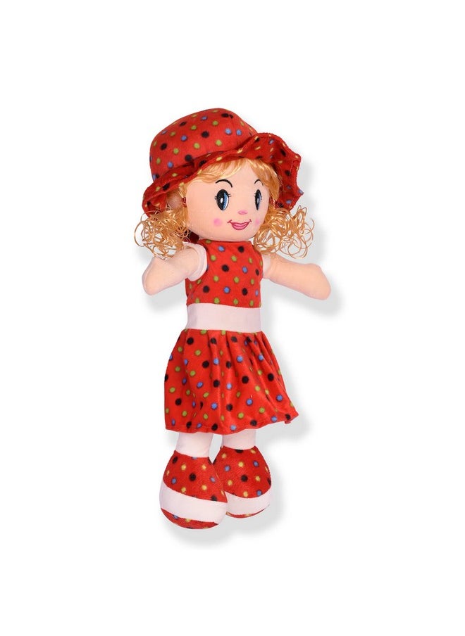 Besties Besties Big Size Beautiful Looking Super Soft 100cm Stuffed Girl Curly Doll-Polyfill Washable Cuddly Soft Plush Toy-Helps to Learn Role Play-100% Safe for Kids (100cm, Red)  - Image 2