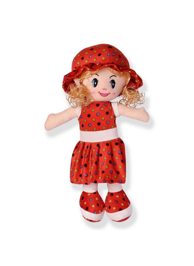 Besties Besties Big Size Beautiful Looking Super Soft 100cm Stuffed Girl Curly Doll-Polyfill Washable Cuddly Soft Plush Toy-Helps to Learn Role Play-100% Safe for Kids (100cm, Red)  - Image 1