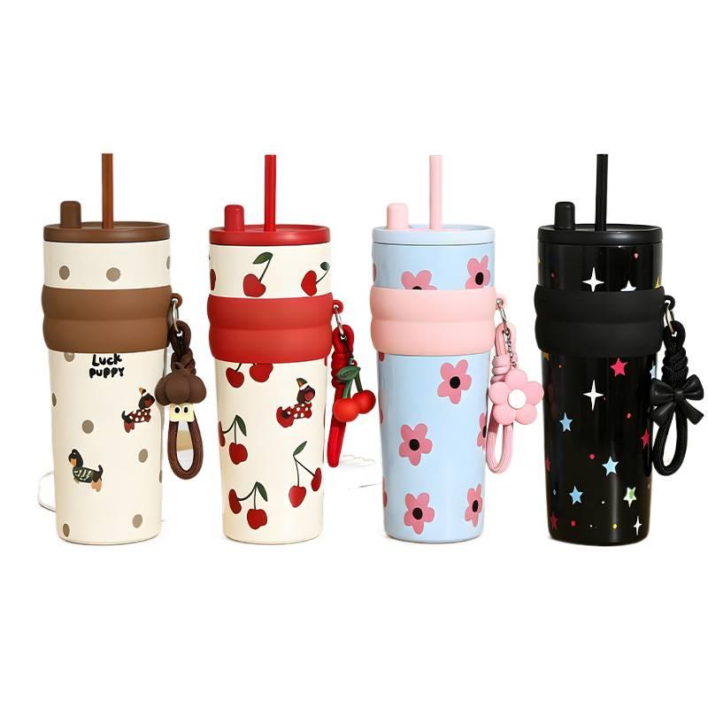 710 ml Stainless Steel Coffee Mug with Sipper Lid in in Black , for Work and School - Image 2