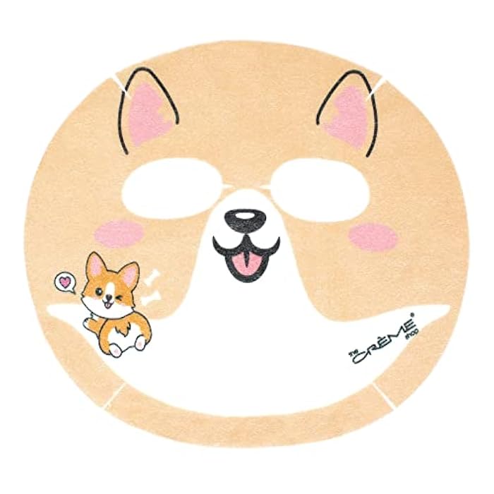The Crème Shop Be Juicy, Skin! Animated Corgi Face Mask, Niacinamide Facial Mask, K Beauty Sheet Mask - 3 Pack - Image 2