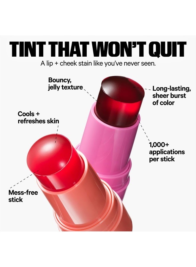 MILK MAKEUP Cooling Water Jelly Tint, Burst (Poppy Pink) - 0.17 oz - Sheer Lip & Cheek Stain - Buildable Watercolor Finish - 1,000+ Swipes Per Stick - Vegan, Cruelty Free - Image 5