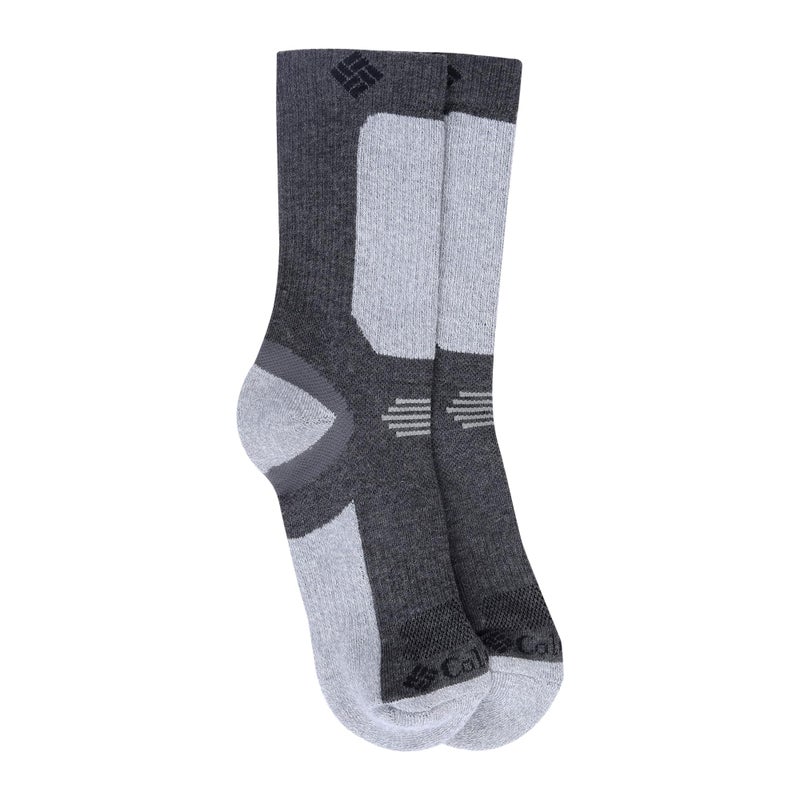 Columbia Hiking Ultra Light Crop Crew Socks, Charcoal, Large, 1 Pair