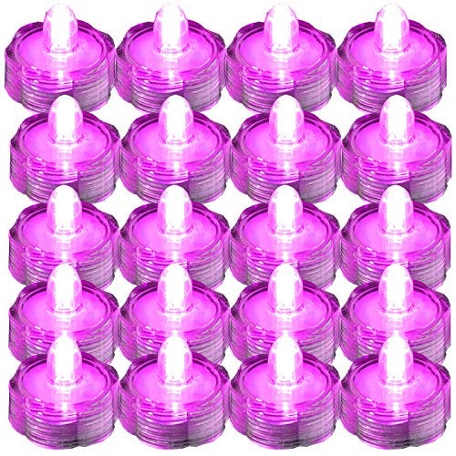 JYtrend Bright LED Floral Tea Light Vase Submersible Lights for Party Wedding (Pink, 20 Pack) - Image 1