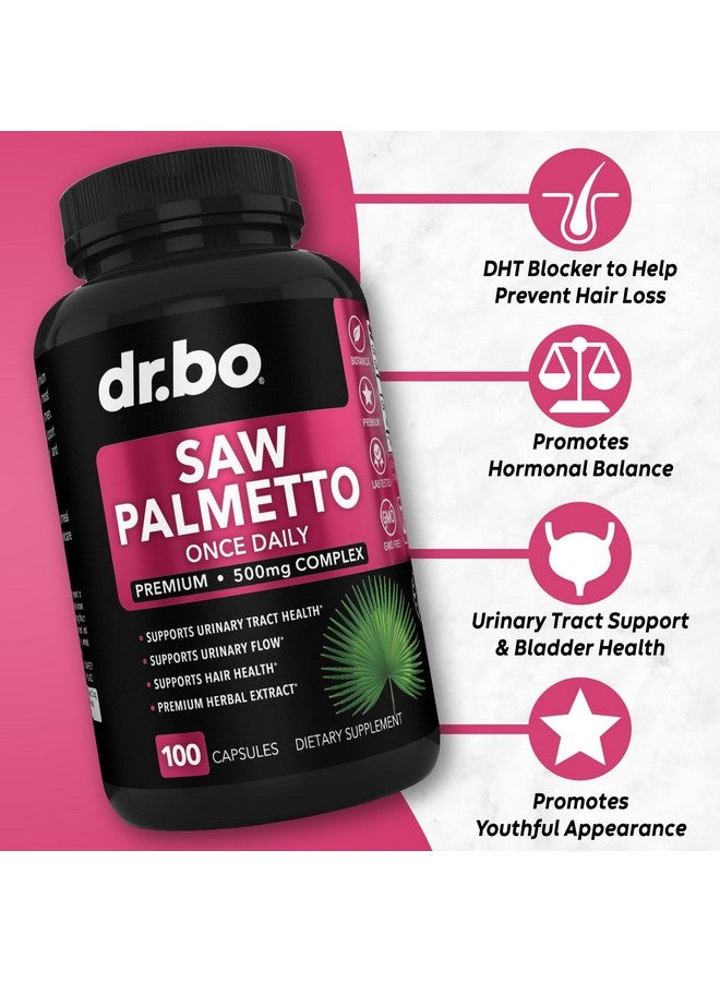 dr.bo Saw Palmetto for Women Hair Loss - DHT Blocker for Women Natural Growth Plus Bladder Control Supplements Complex - Pure Saw Palmetto Hair Loss Supplement Capsules Support Extract & Urination Pills Aid - Image 2