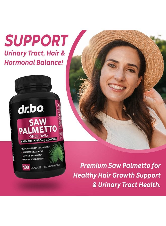 dr.bo Saw Palmetto for Women Hair Loss - DHT Blocker for Women Natural Growth Plus Bladder Control Supplements Complex - Pure Saw Palmetto Hair Loss Supplement Capsules Support Extract & Urination Pills Aid - Image 3