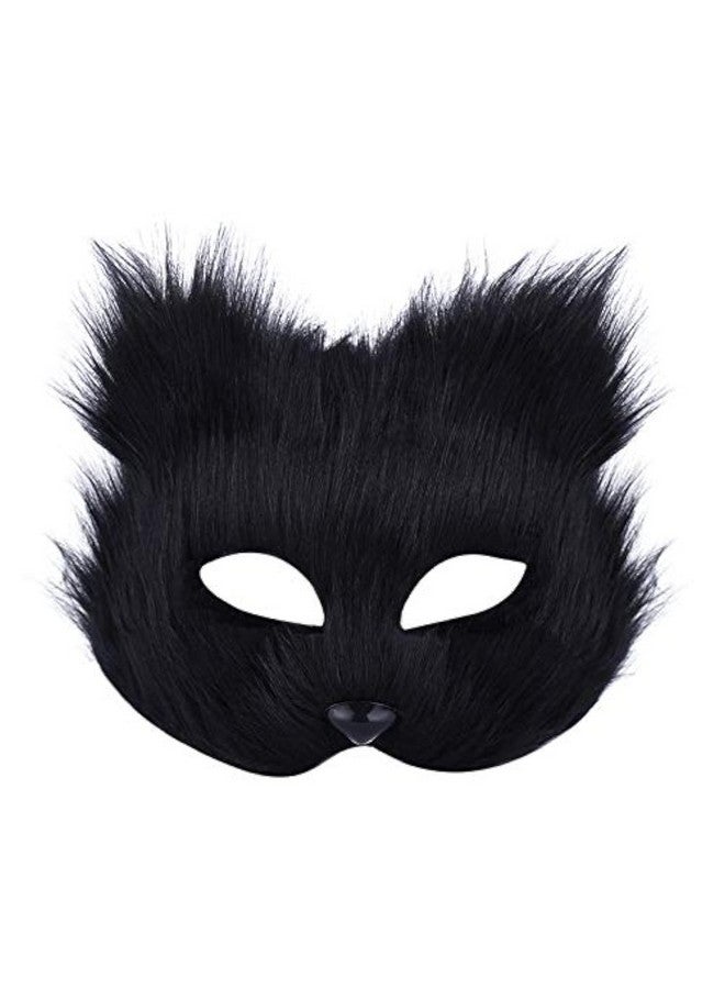 Clobeau Masquerade Mask Halloween Fox Mask Cosplay Costume Half Face Animal Headgear Caps Furry Party Christmas Eye Mask Cat Masks Party Mask Fancy Half-Face Masks Halloween Costume Fancy Dress - Image 1